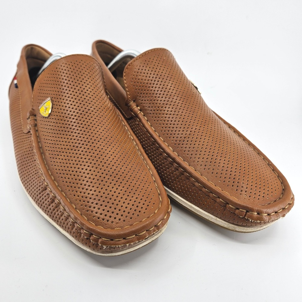 Men's Bruno Marc Brown Perforated Driving Loafers Slip On Boat Shoes Size 11